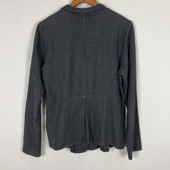 Neesh By Dar Jacket Womens Large Gray Linen Wool Blend Button Up Blazer V-Neck - Picture 7 of 10